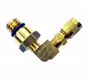 HFCM Water Separator 90° Drain Plug & Test Port- Ford Powerstroke 6.0L Diesel Part# HFCM-SV-90