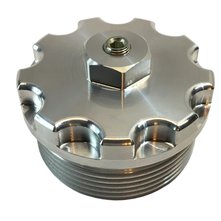 Tamerx Billet Aluminum Fuel Filter Cap for Ford Powerstroke 6.0L engines, OEM 3C3Z-9G270-BA, designed for 2003-2007 models.