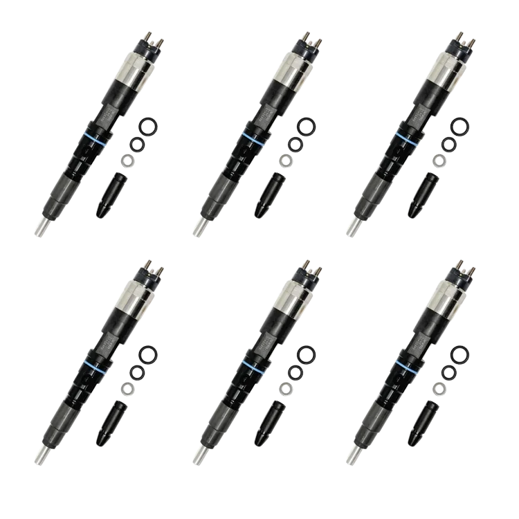 Tamerx Fuel Injector for John Deere 8.1L engines, OEM RE524362 Set of 6, high-quality output.