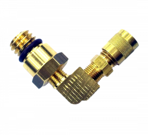 HFCM Water Separator 90° Drain Plug & Test Port- Ford Powerstroke 6.0L Diesel Part# HFCM-SV-90