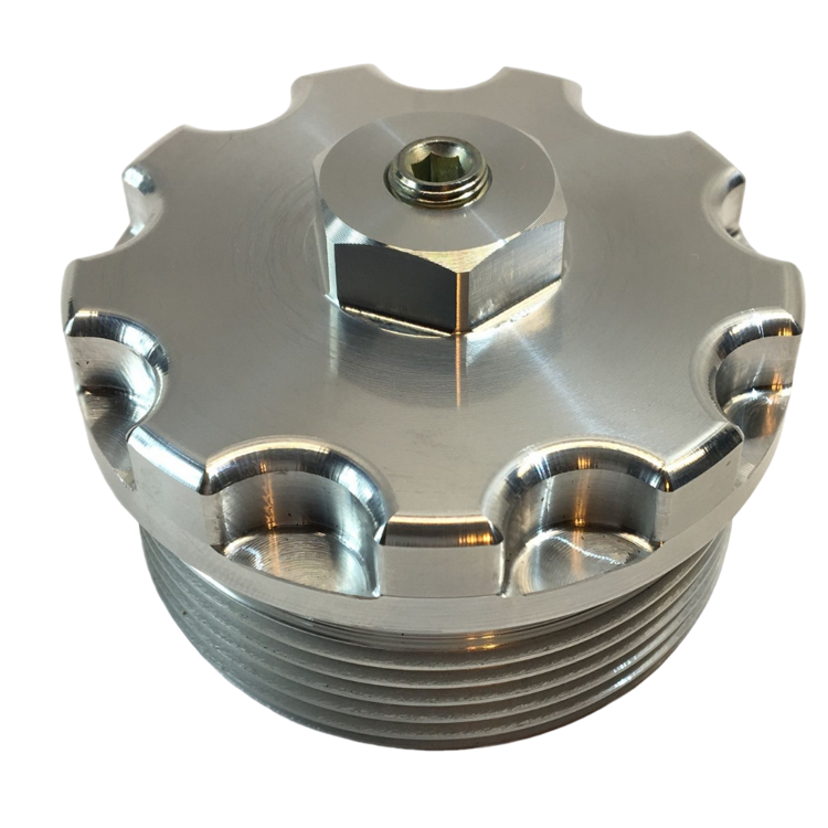 Tamerx Billet Aluminum Fuel Filter Cap for Ford Powerstroke 6.0L engines, OEM 3C3Z-9G270-BA, designed for 2003-2007 models.