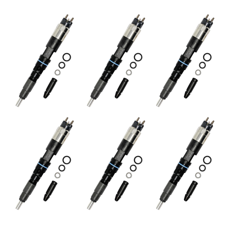 Tamerx Fuel Injector for John Deere 8.1L engines, OEM RE524362 Set of 6, high-quality output.